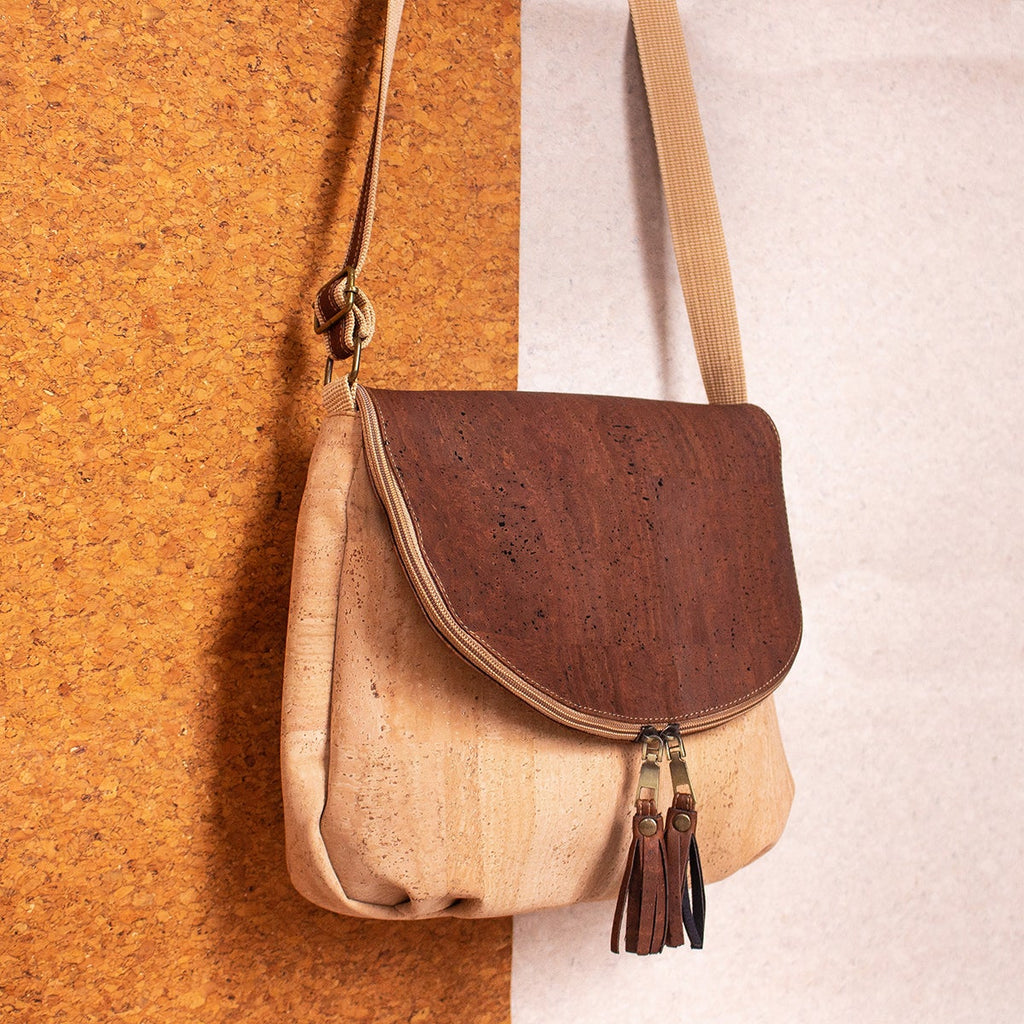 Vegan Leather Tassel Crossbody Bag