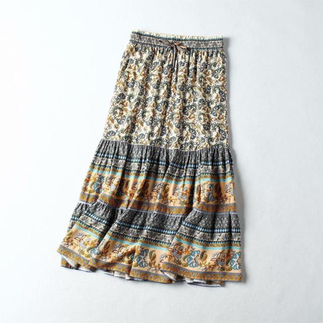 Vintage Style Paisley Floral Print Skirt
