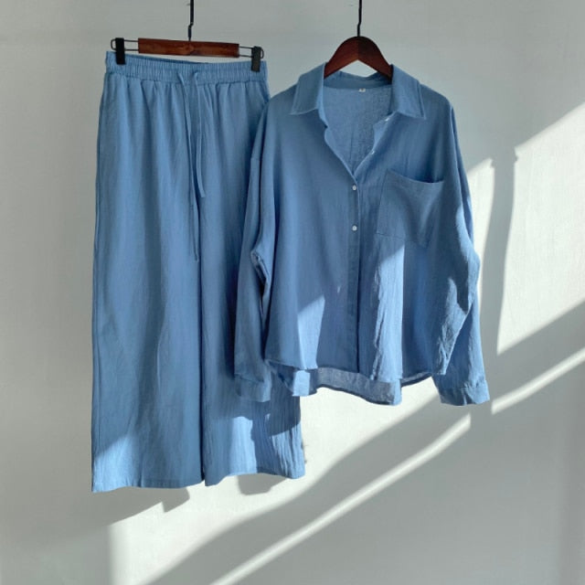 Two-Piece Linen Pant Set